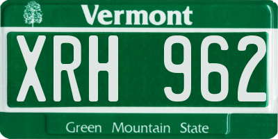 VT license plate XRH962