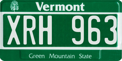 VT license plate XRH963