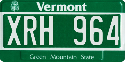 VT license plate XRH964