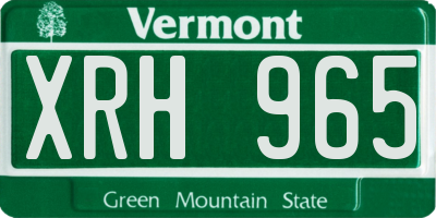 VT license plate XRH965