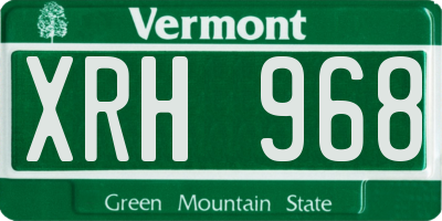 VT license plate XRH968