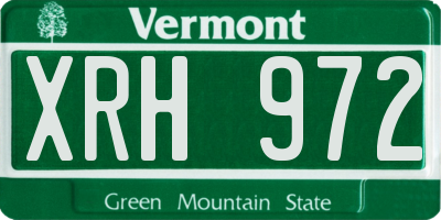 VT license plate XRH972