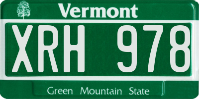 VT license plate XRH978