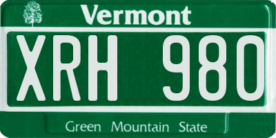VT license plate XRH980