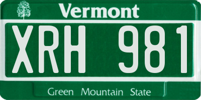 VT license plate XRH981