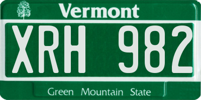 VT license plate XRH982