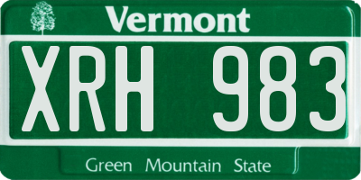 VT license plate XRH983