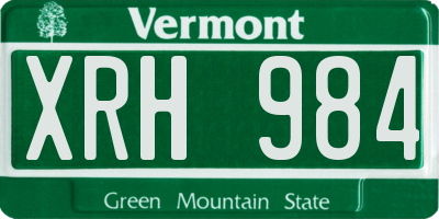 VT license plate XRH984