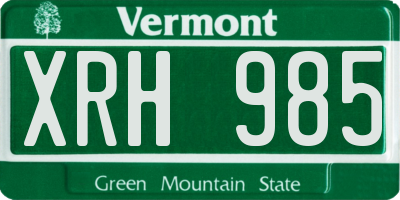 VT license plate XRH985