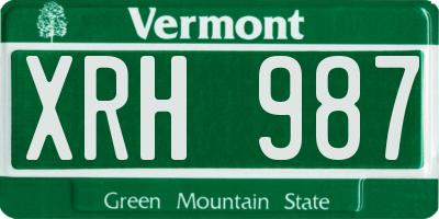 VT license plate XRH987