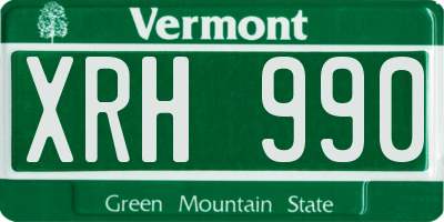 VT license plate XRH990