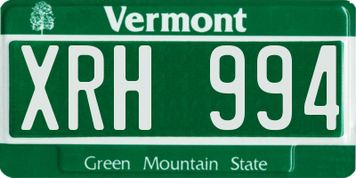 VT license plate XRH994