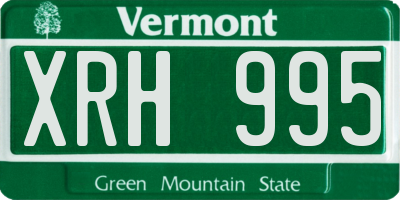 VT license plate XRH995