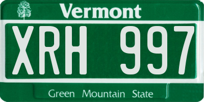 VT license plate XRH997