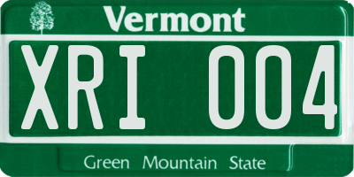 VT license plate XRI004