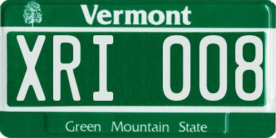 VT license plate XRI008
