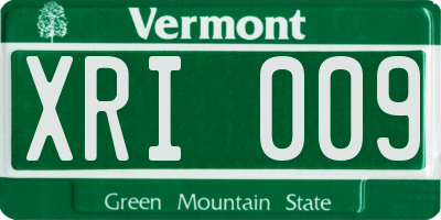 VT license plate XRI009