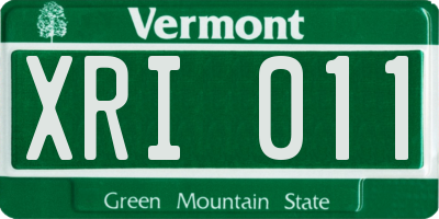 VT license plate XRI011
