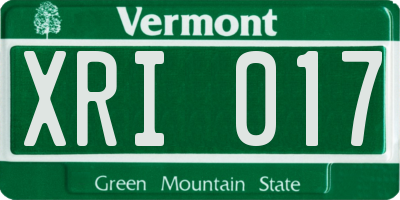 VT license plate XRI017