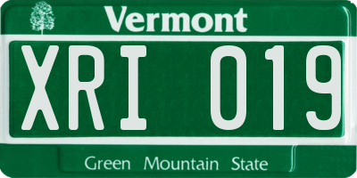VT license plate XRI019