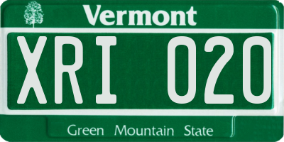 VT license plate XRI020