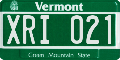 VT license plate XRI021