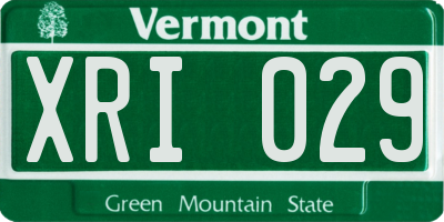 VT license plate XRI029