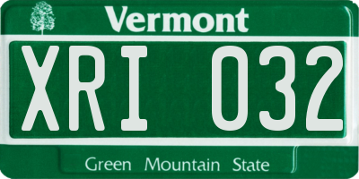 VT license plate XRI032
