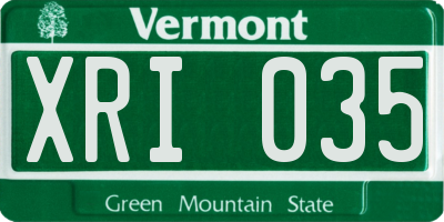 VT license plate XRI035