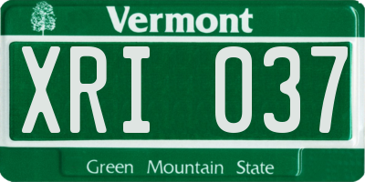 VT license plate XRI037