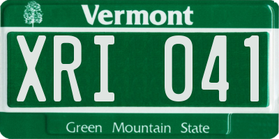 VT license plate XRI041