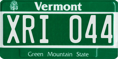 VT license plate XRI044
