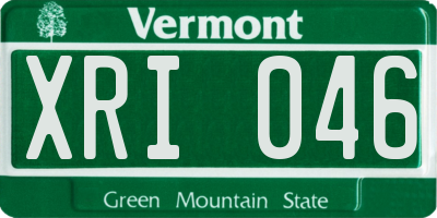 VT license plate XRI046