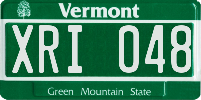 VT license plate XRI048