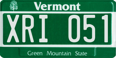 VT license plate XRI051