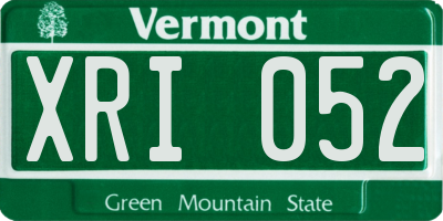 VT license plate XRI052