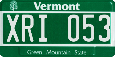 VT license plate XRI053
