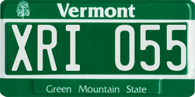 VT license plate XRI055