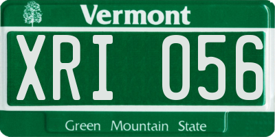 VT license plate XRI056