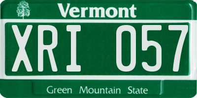 VT license plate XRI057