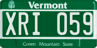 VT license plate XRI059
