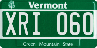 VT license plate XRI060