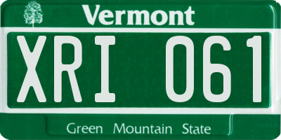 VT license plate XRI061