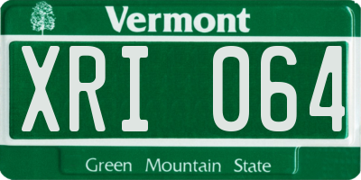 VT license plate XRI064