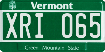 VT license plate XRI065