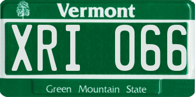 VT license plate XRI066