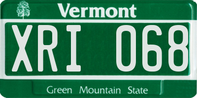 VT license plate XRI068