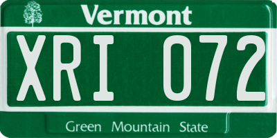 VT license plate XRI072