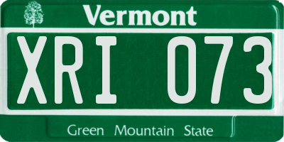 VT license plate XRI073