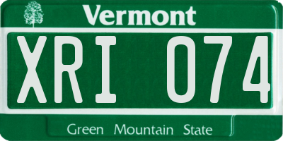 VT license plate XRI074